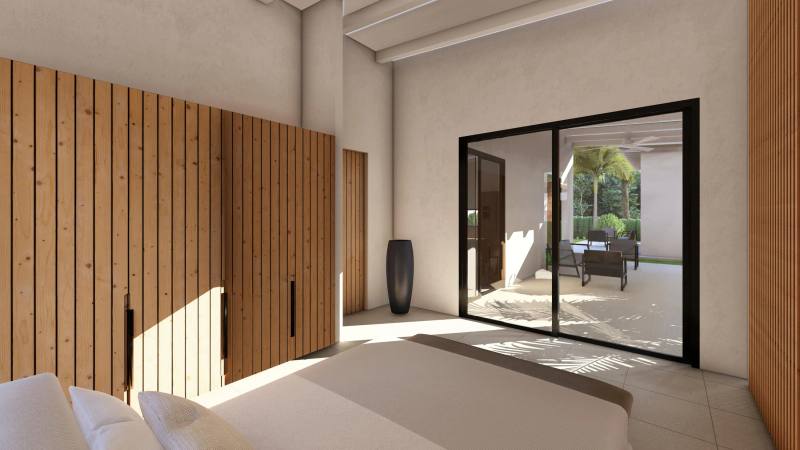 Render de recámara de Casa Bella Valley