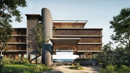 Render of the arrival approach to MARE Beach Condos