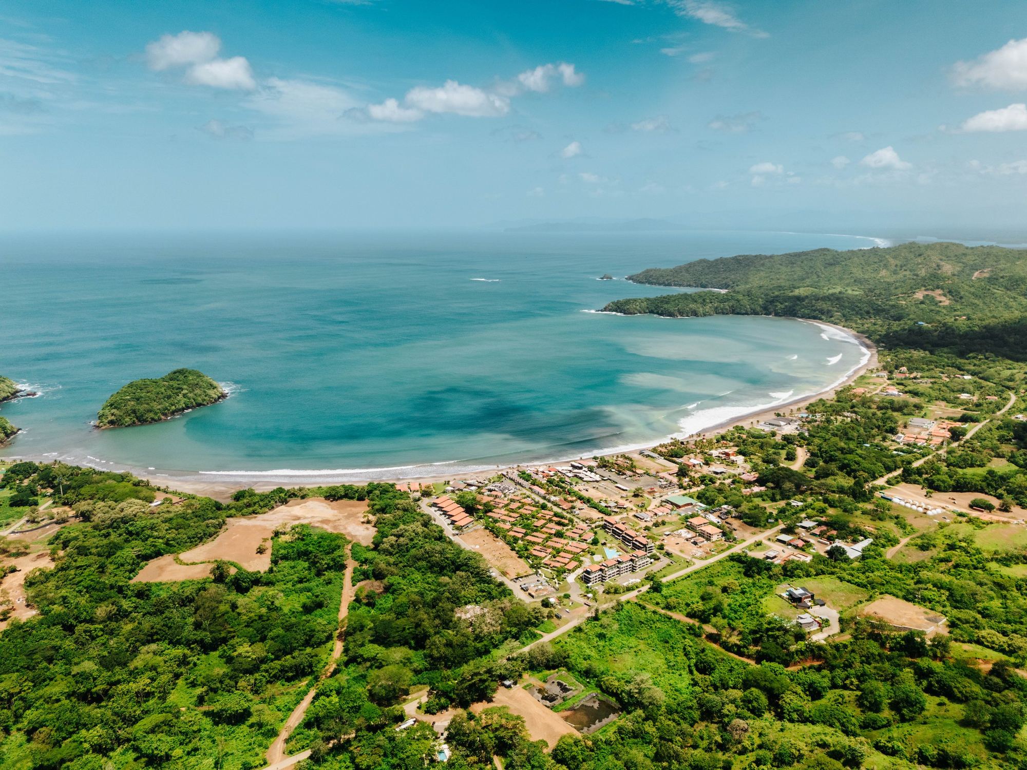 The view over Playa Venao bay from the elevated Venao Hills position