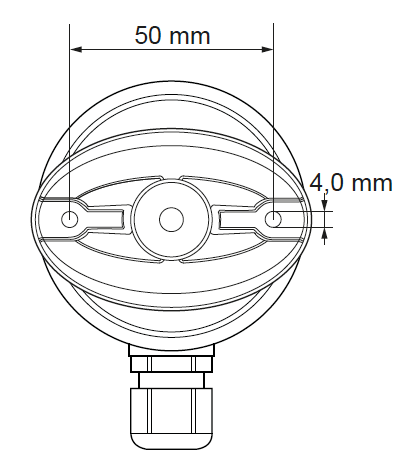 Dimensiones del Sensor de Temperatura para Conducto TEK de Produal
