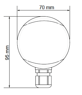 Dimensiones del transmisor de humedad para conducto KLK de Produal
