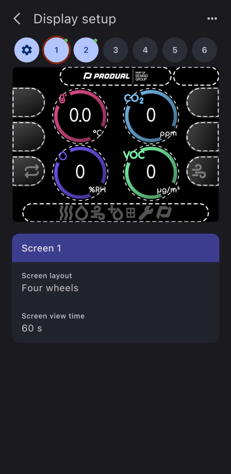 Configuración de la pantalla táctil del transmisor de temperatura RTX-D de Produal