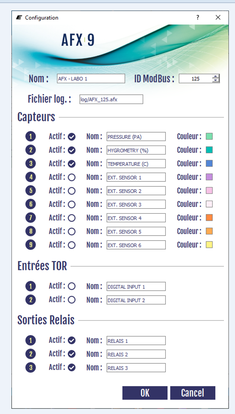 Software de Configuración del Controlador de Presión Diferencial AFX9