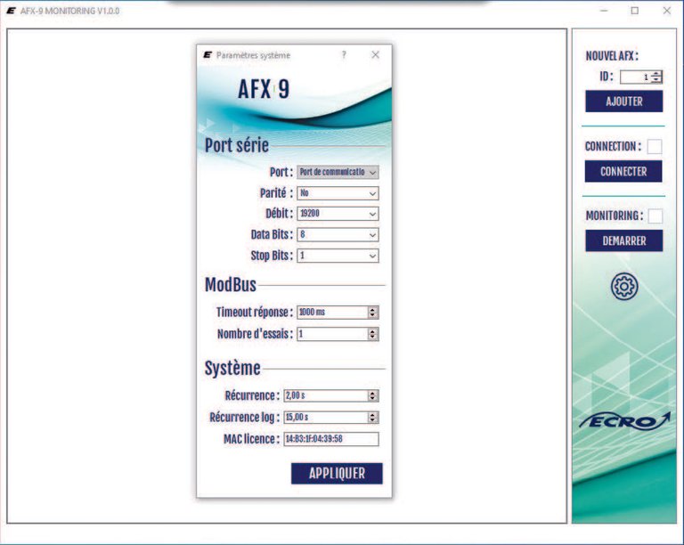 Software de Configuración del Controlador de Presión Diferencial AFX9