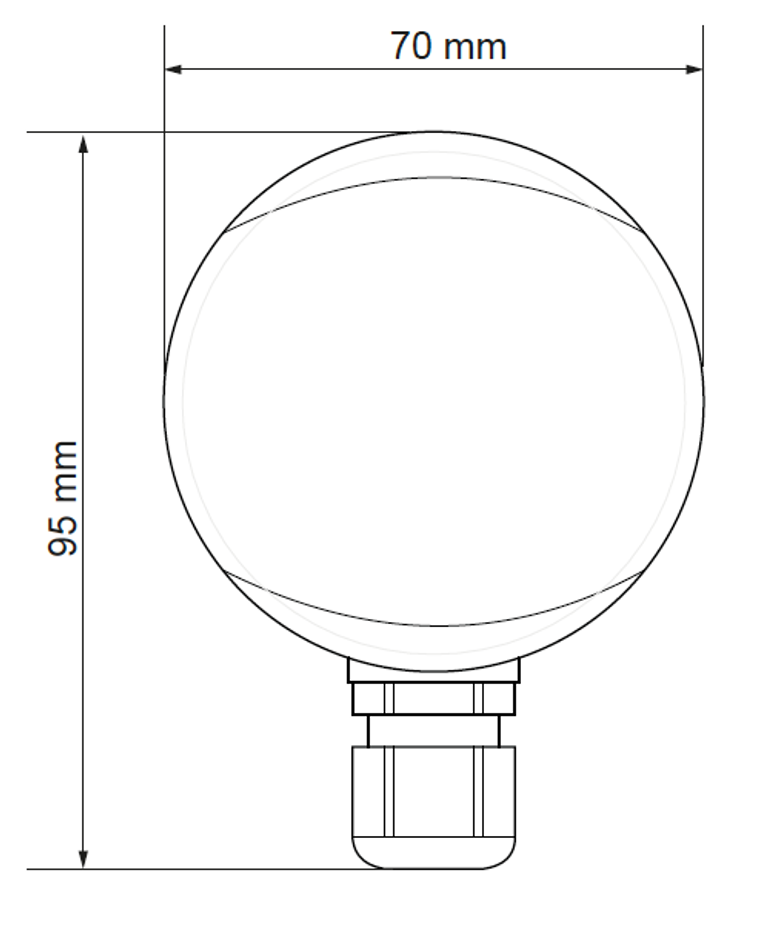 Dimensiones del Sensor de Temperatura de Inmersion TEAT de Produal