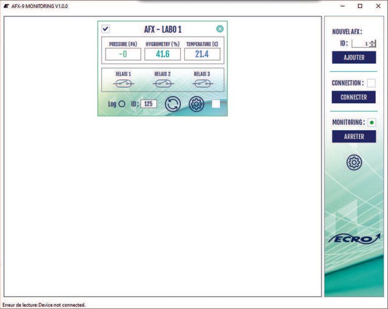 Software de Configuración del Controlador de Presión Diferencial AFX9