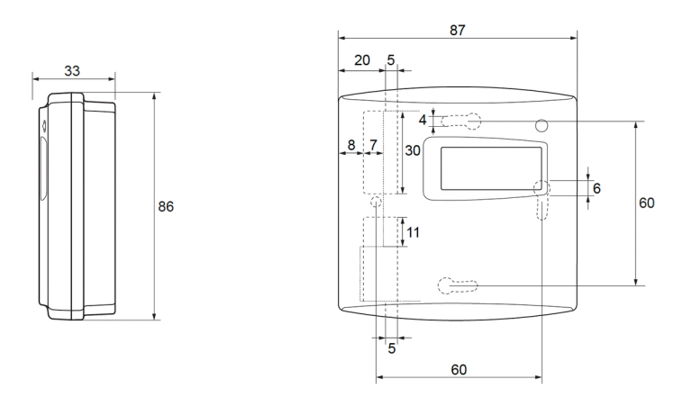 Dimensiones del controlador de ambiente HLS 44 de Produal