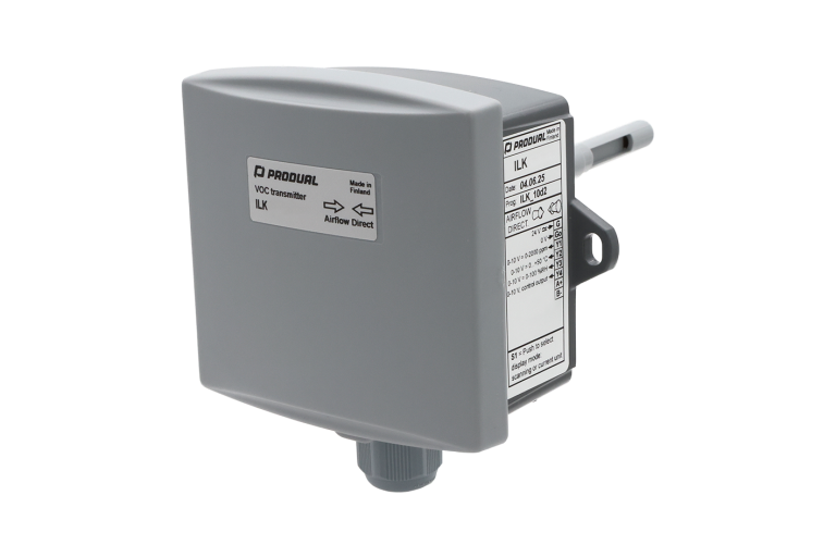 Transmisor de calidad del aire con VOC, Tª y HR para conducto ILK de Produal