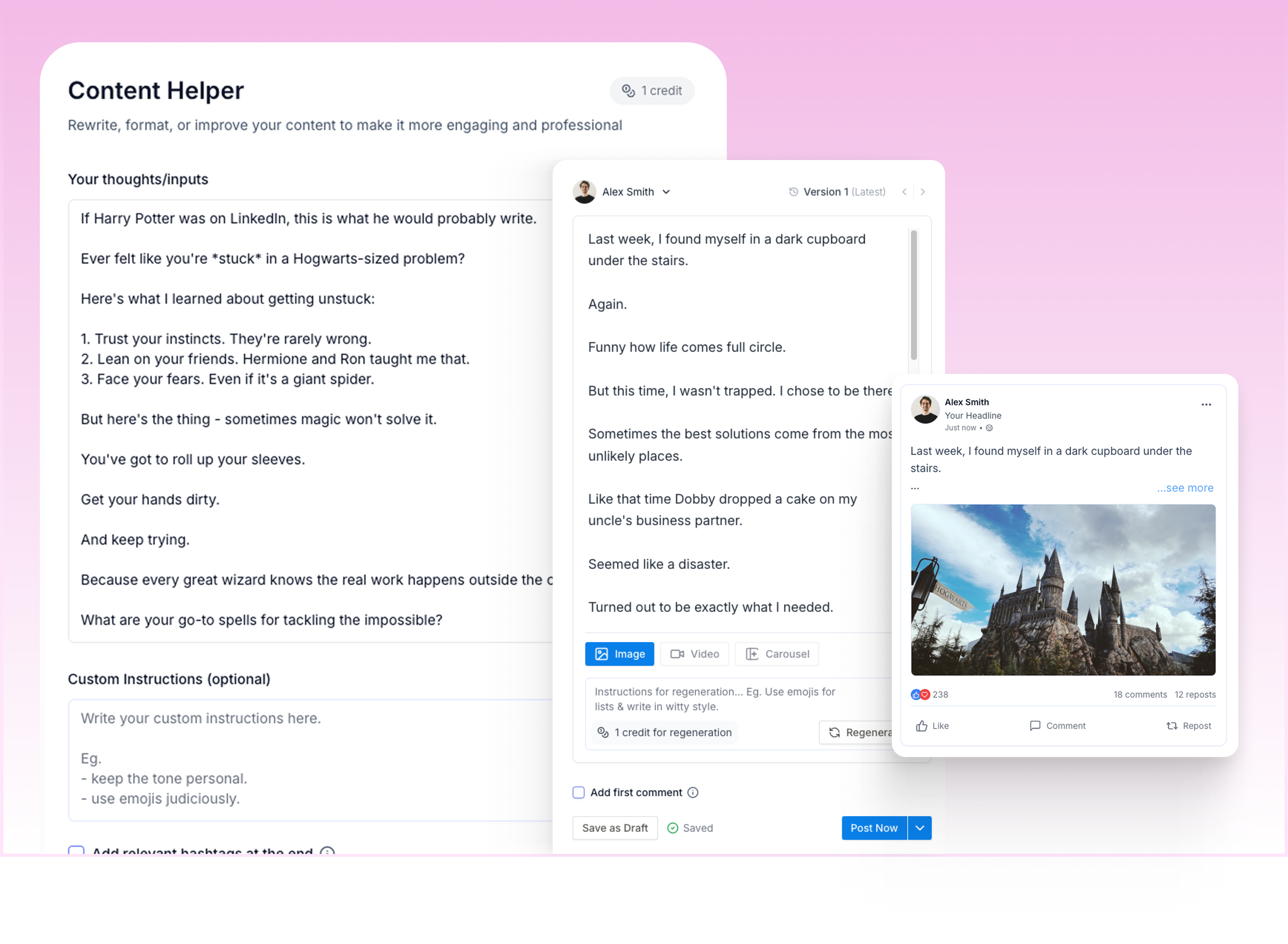 Draftly - LinkedIn Content Creation, Scheduling & Analytics