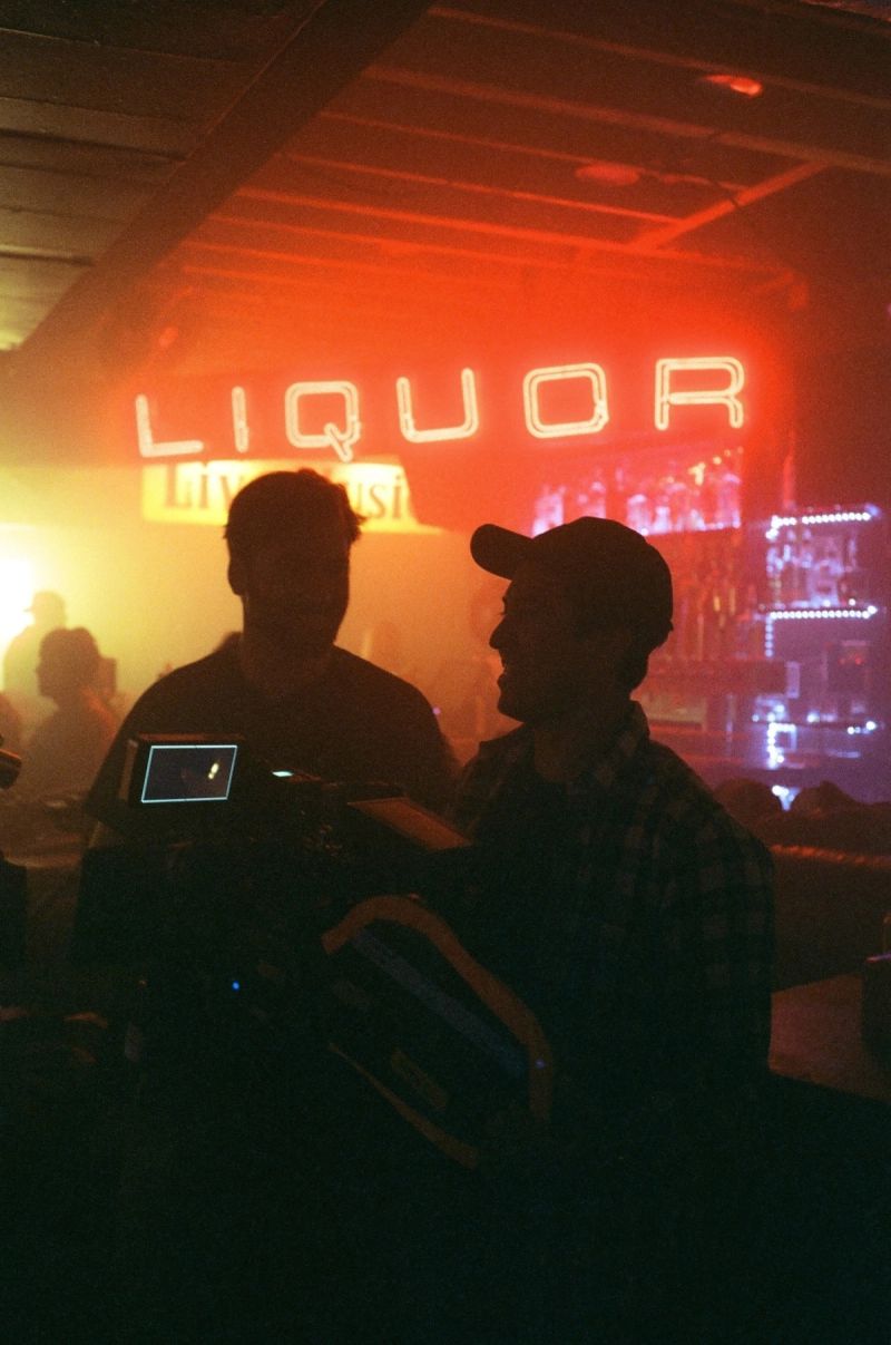 Ian Rigby and Will Mayer on set of Saint Archer 'GOLD' liquor store shoot