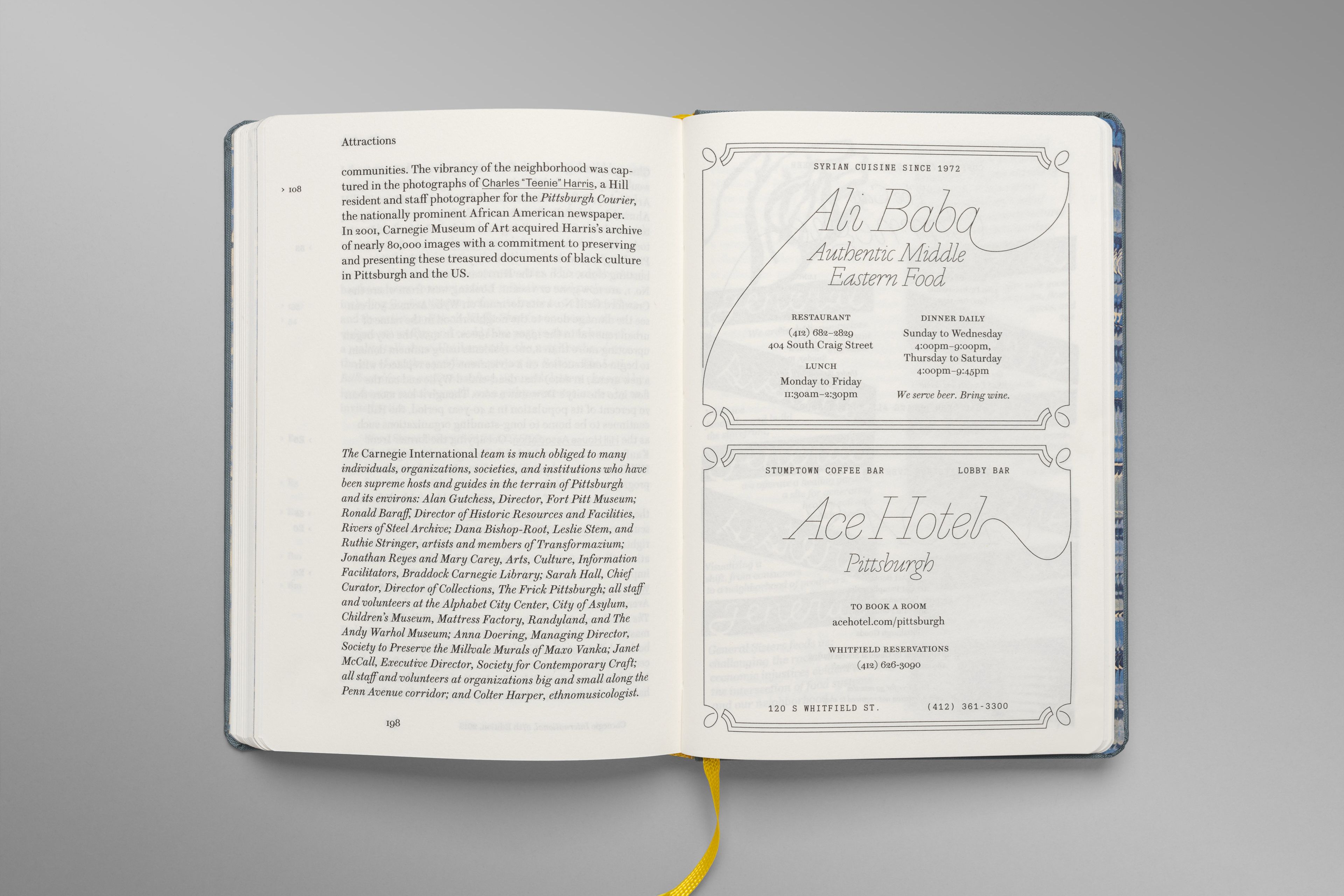 Guidebook with local business advertisements