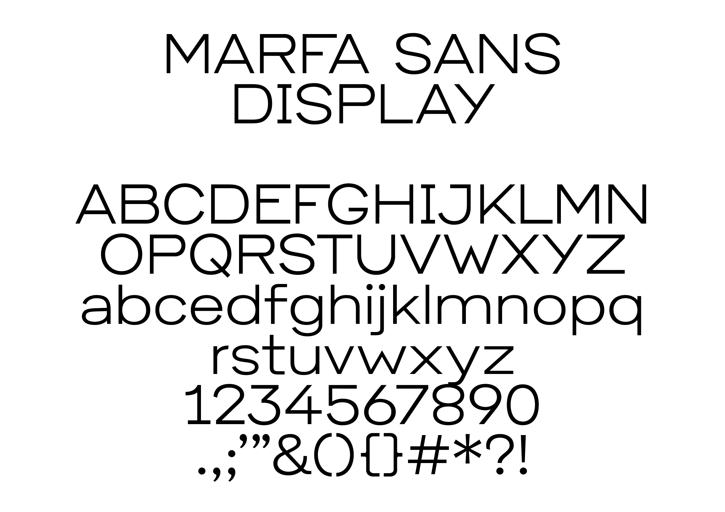 Marfa Sans Display typeface