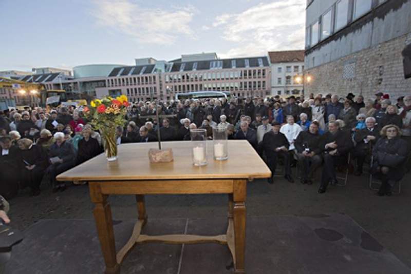 Gottesdienst zum Baustart: "Eine Kultur des Friedens bauen"