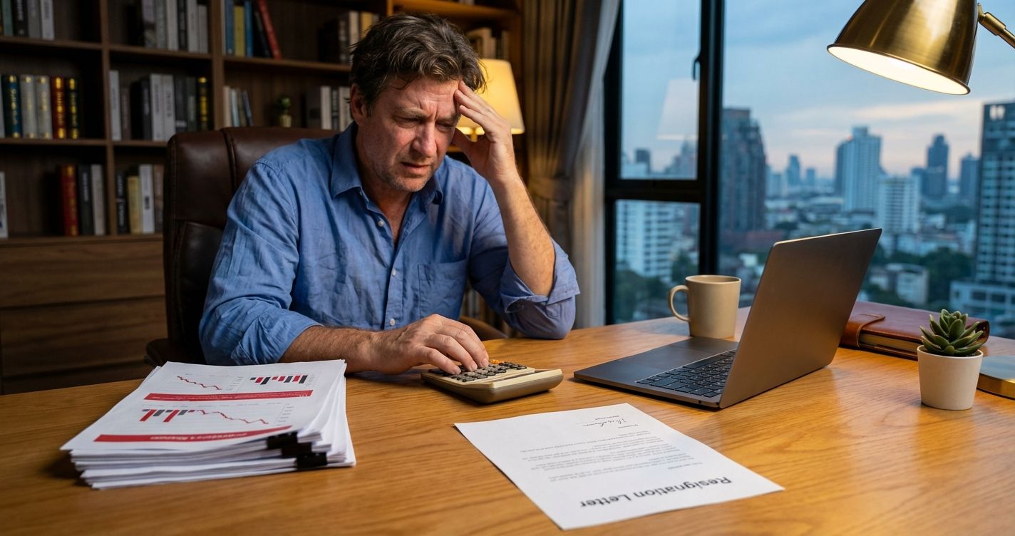 Business owner reviewing financial documents showing the cost of a bad hire