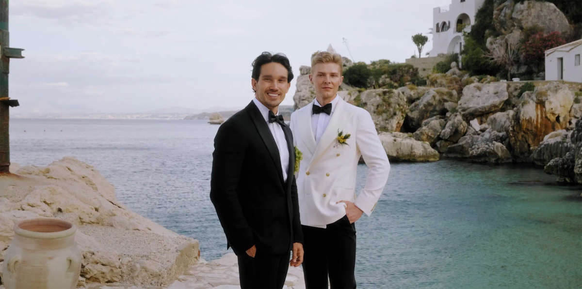 Robert and Erik on the rocks above the Mediterranean at Tonnara di Scopello, Sicily, Italy