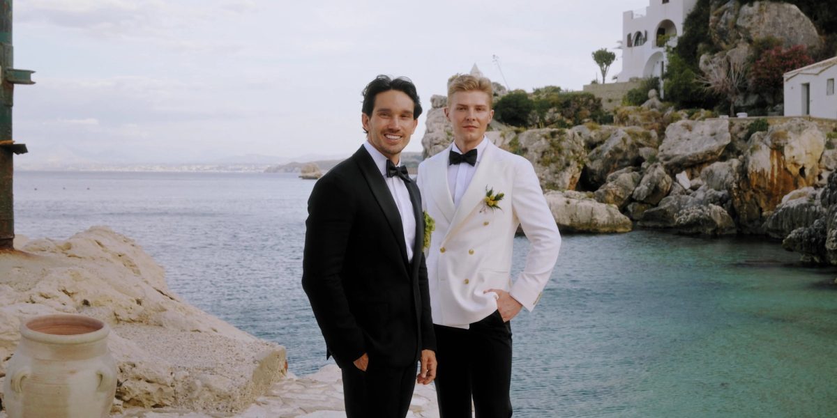 Robert and Erik on the rocks above the Mediterranean at Tonnara di Scopello, Sicily, Italy