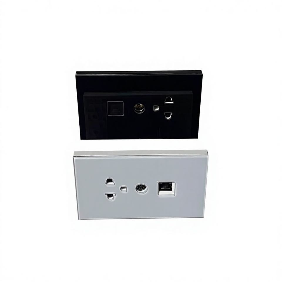 Export-grade Us-standard 120-type High-power Multi-function Three-hole British-style Socket; Tv Computer Outlet No Display - Image 1