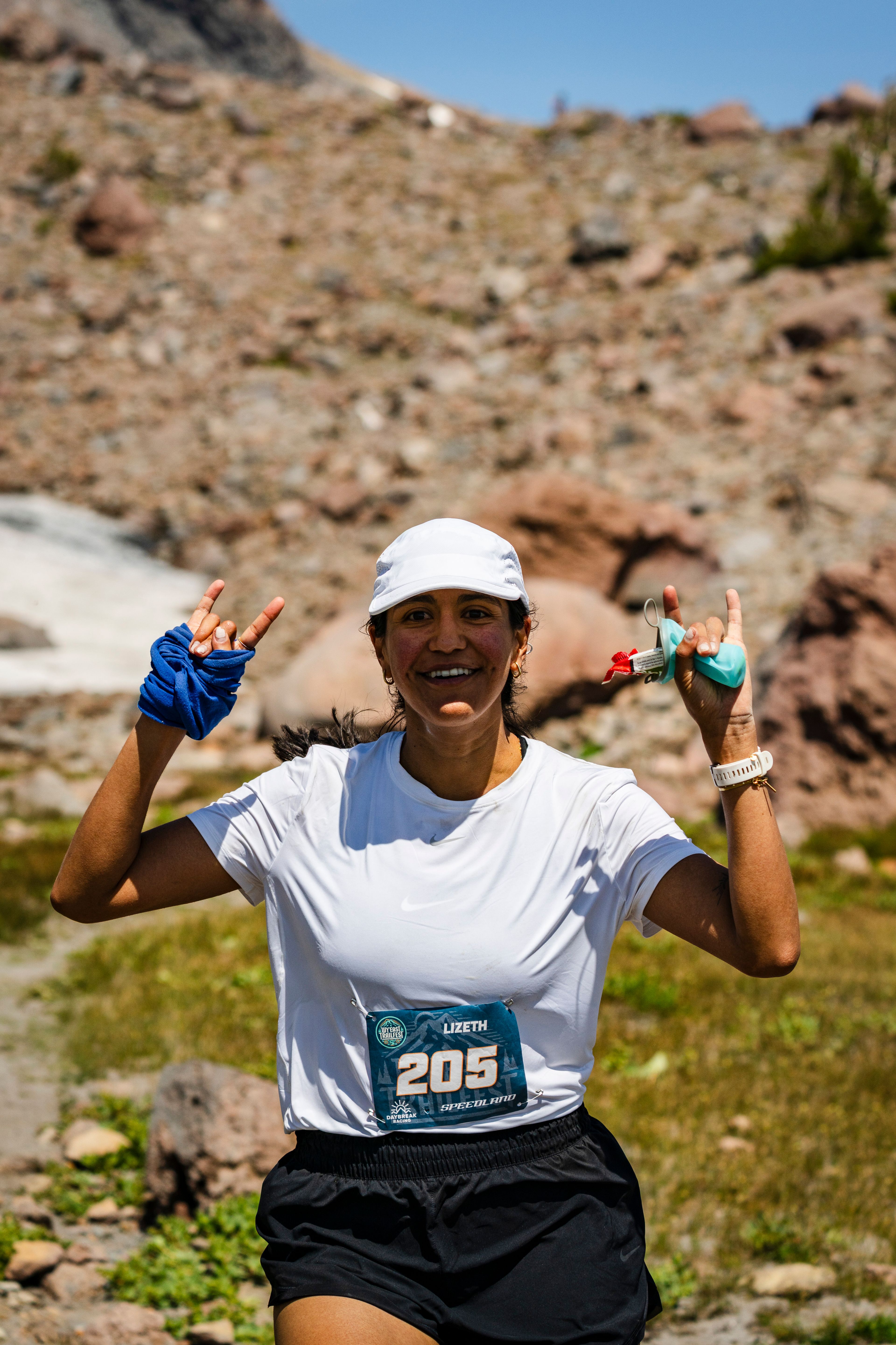 Trail runner on mountain trail