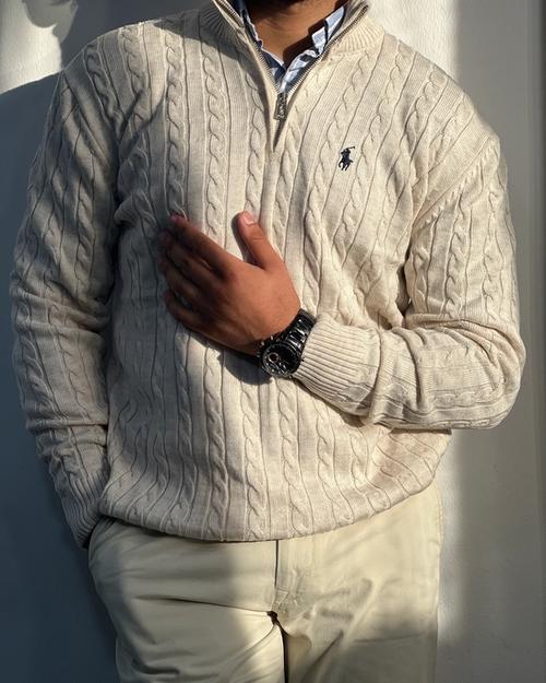 Polo Ralph Lauren half zip sweater beige