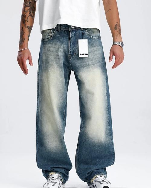 Porto baggy jeans washed blu