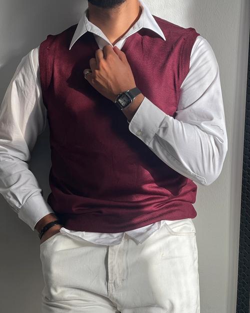 Vest soft boy bordeaux