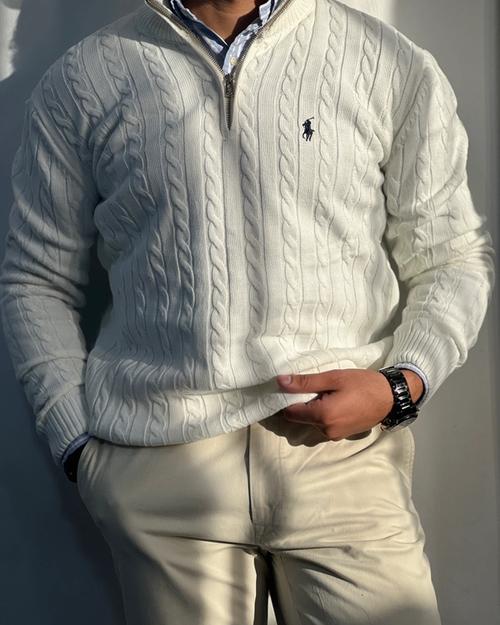 Polo Ralph Lauren half zip sweater white