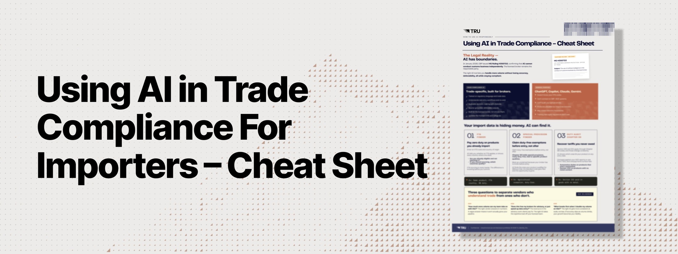 AI & Tech – and Importer's Cheat Sheet