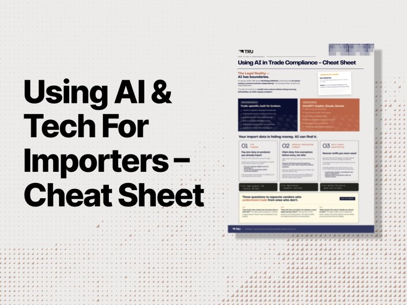 AI & Tech – and Importer's Cheat Sheet