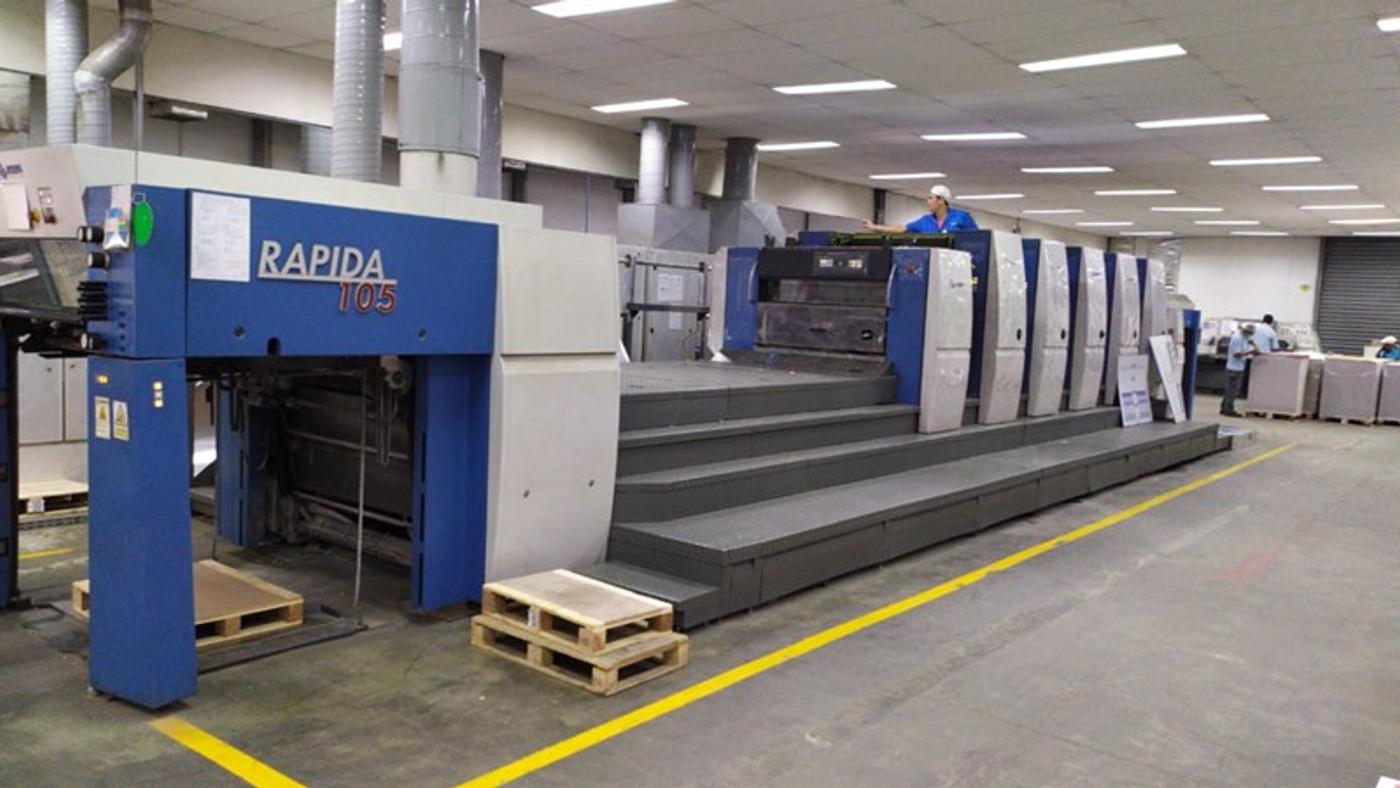 KBA RAPIDA 5-FARBEN-OFFSETDRUCKMASCHINE MIT LACKWERK