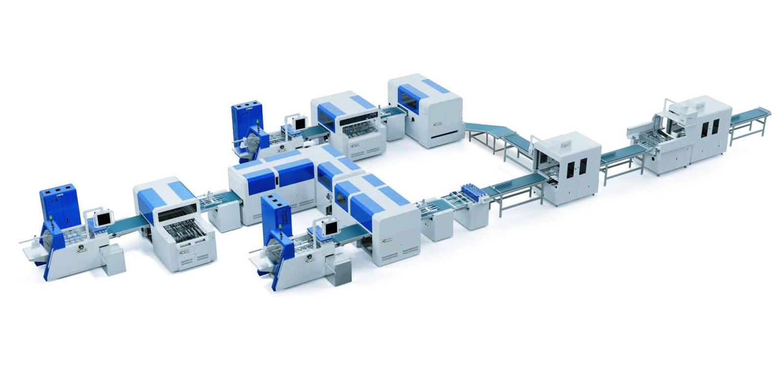 Horda collapsible box production line: cover, wings, inner laminating and assembly
