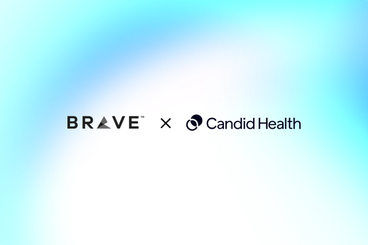 Gradient with Candid Health + Brave Logos