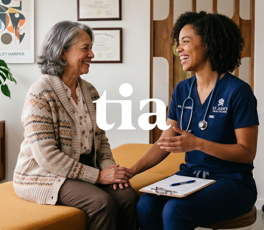 A smiling older patient holding hands with a laughing female healthcare professional. The 'tia' logo is overlaid in the center.​​​​‌﻿‍﻿​‍​‍‌‍﻿﻿‌﻿​‍‌‍‍‌‌‍‌﻿‌‍‍‌‌‍﻿‍​‍​‍​﻿‍‍​‍​‍‌﻿​﻿‌‍​‌‌‍﻿‍‌‍‍‌‌﻿‌​‌﻿‍‌​‍﻿‍‌‍‍‌‌‍﻿﻿​‍​‍​‍﻿​​‍​‍‌‍‍​‌﻿​‍‌‍‌‌‌‍‌‍​‍​‍​﻿‍‍​‍​‍‌‍‍​‌﻿‌​‌﻿‌​‌﻿​​​﻿‍‍​‍﻿﻿​‍﻿﻿‌‍﻿​‌‍﻿﻿‌‍​﻿‌‍​‌‌‍﻿​‌‍‍​‌‍﻿﻿‌﻿​﻿‌﻿‌​​﻿‍‍​﻿​﻿​﻿​﻿​﻿​﻿​﻿​﻿​‍﻿﻿‌‍‍‌‌‍﻿‍‌﻿‌​‌‍‌‌‌‍﻿‍‌﻿‌​​‍﻿﻿‌‍‌‌‌‍‌​‌‍‍‌‌﻿‌​​‍﻿﻿‌‍﻿‌‌‍﻿﻿‌‍‌​‌‍‌‌​﻿﻿‌‌﻿​​‌﻿​‍‌‍‌‌‌﻿​﻿‌‍‌‌‌‍﻿‍‌﻿‌​‌‍​‌‌﻿‌​‌‍‍‌‌‍﻿﻿‌‍﻿‍​﻿‍﻿‌‍‍‌‌‍‌​​﻿﻿‌​﻿​﻿​﻿‌‌​﻿​‌​﻿​‍‌‍​‌‌‍​﻿‌‍​‍​﻿‌‌​‍﻿‌​﻿​​​﻿​‍‌‍‌‍​﻿​​​‍﻿‌​﻿‌​‌‍​‍​﻿​‍​﻿‌﻿​‍﻿‌‌‍​‌‌‍​‌​﻿‍​​﻿‌‍​‍﻿‌‌‍​‍​﻿‌‍‌‍‌‌​﻿​​​﻿​‌​﻿‍​‌‍​﻿‌‍​‍​﻿​​​﻿​‌‌‍‌​​﻿​‌​﻿‍﻿‌﻿‌​‌﻿‍‌‌﻿​​‌‍‌‌​﻿﻿‌‌‍​﻿‌‍​‌‌﻿​﻿‌‍‌‌‌‌​﻿‌﻿‌​‌﻿‌‌‌‍‌​‌﻿‍‌​﻿‍﻿‌﻿​​‌‍​‌‌﻿‌​‌‍‍​​﻿﻿‌‌‍‍​‌‍‌‌‌﻿​‍‌‍﻿﻿‌​‍‌‌‍﻿‌‌‍​‌‌‍‌﻿‌‍‌‌​‍﻿‍‌‍​‌‌‍﻿​‌﻿‌​‌‌‌​‌‍‌‌‌﻿‍​‌﻿‌​​﻿﻿﻿‌‍​‍‌‍​‌‌﻿​﻿‌‍‌‌‌‌‌‌‌﻿​‍‌‍﻿​​﻿﻿‌‌‍‍​‌﻿‌​‌﻿‌​‌﻿​​​‍‌‌​﻿​﻿‌​​‌​‍‌‌​﻿​‍‌​‌‍​‍‌‌​﻿​‍‌​‌‍‌‍﻿​‌‍﻿﻿‌‍​﻿‌‍​‌‌‍﻿​‌‍‍​‌‍﻿﻿‌﻿​﻿‌﻿‌​​‍‌‌​﻿​﻿‌​​‌​﻿​﻿​﻿​﻿​﻿​﻿​﻿​﻿​‍‌‍‌‍‍‌‌‍‌​​﻿﻿‌​﻿​﻿​﻿‌‌​﻿​‌​﻿​‍‌‍​‌‌‍​﻿‌‍​‍​﻿‌‌​‍﻿‌​﻿​​​﻿​‍‌‍‌‍​﻿​​​‍﻿‌​﻿‌​‌‍​‍​﻿​‍​﻿‌﻿​‍﻿‌‌‍​‌‌‍​‌​﻿‍​​﻿‌‍​‍﻿‌‌‍​‍​﻿‌‍‌‍‌‌​﻿​​​﻿​‌​﻿‍​‌‍​﻿‌‍​‍​﻿​​​﻿​‌‌‍‌​​﻿​‌​‍‌‍‌﻿‌​‌﻿‍‌‌﻿​​‌‍‌‌​﻿﻿‌‌‍​﻿‌‍​‌‌﻿​﻿‌‍‌‌‌‌​﻿‌﻿‌​‌﻿‌‌‌‍‌​‌﻿‍‌​‍‌‍‌﻿​​‌‍​‌‌﻿‌​‌‍‍​​﻿﻿‌‌‍‍​‌‍‌‌‌﻿​‍‌‍﻿﻿‌​‍‌‌‍﻿‌‌‍​‌‌‍‌﻿‌‍‌‌​‍﻿‍‌‍​‌‌‍﻿​‌﻿‌​‌‌‌​‌‍‌‌‌﻿‍​‌﻿‌​​‍‌‍‌﻿​​‌‍‌‌‌﻿​‍‌﻿​﻿‌﻿​​‌‍‌‌‌‍​﻿‌﻿‌​‌‍‍‌‌﻿‌‍‌‍‌‌​﻿﻿‌‌﻿​​‌﻿‌‌‌‍​‍‌‍﻿​‌‍‍‌‌﻿​﻿‌‍‍​‌‍‌‌‌‍‌​​‍​‍‌﻿﻿‌