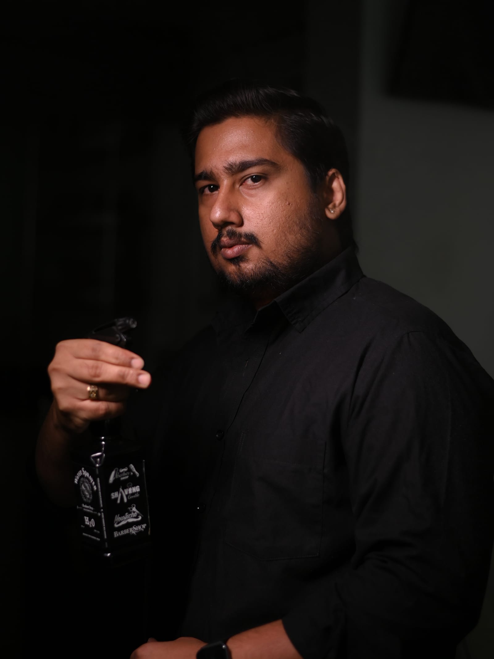 Maulik Limbachiya, founder of the non-surgical hair replacement division, at work in the studio