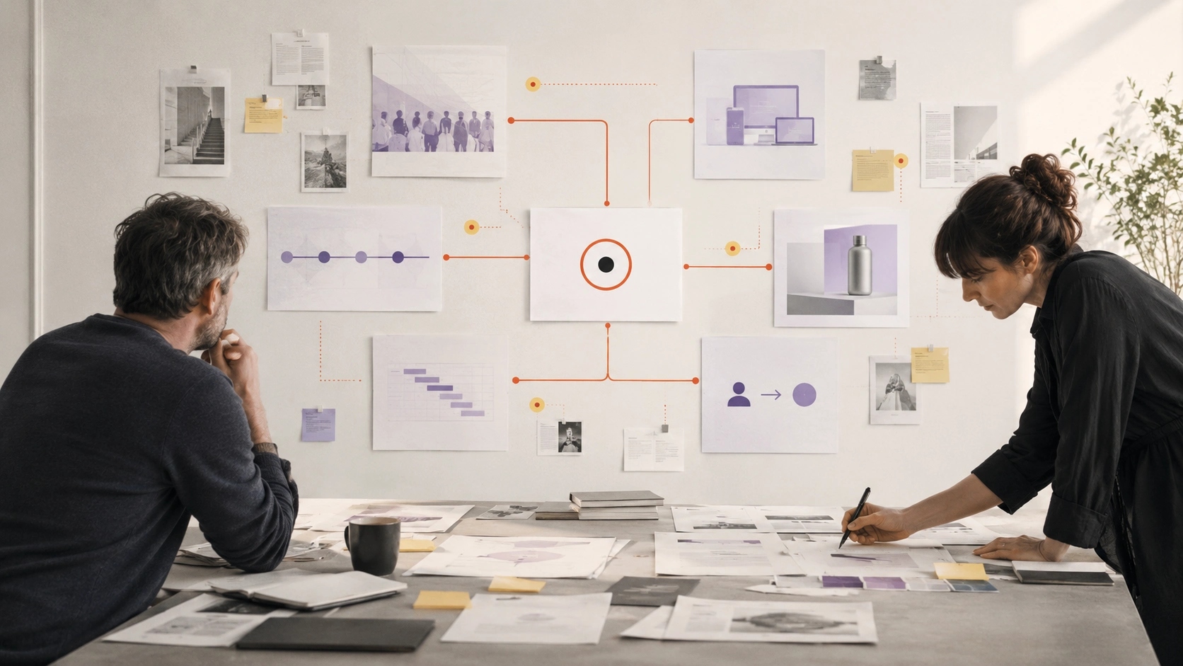 Start With the Communication Problem visual showing audience, message, channel and action signals converging into one focused creative brief | Flashyminds