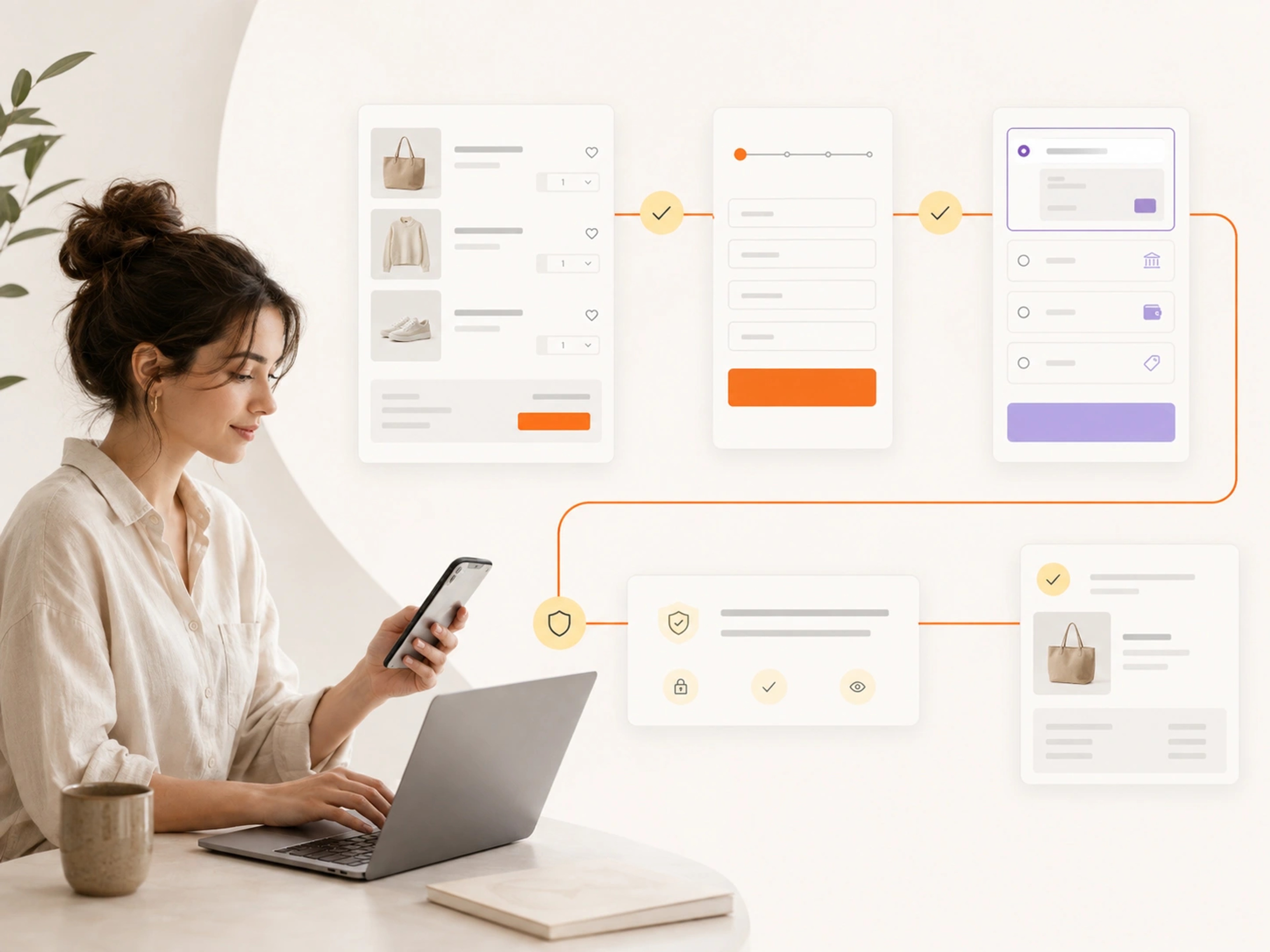 Custom Store Sections visual showing modular Shopify merchandising sections for products, campaigns and education | Flashyminds