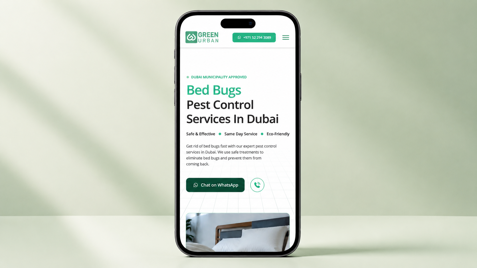Green Urban Pest Control Website Design