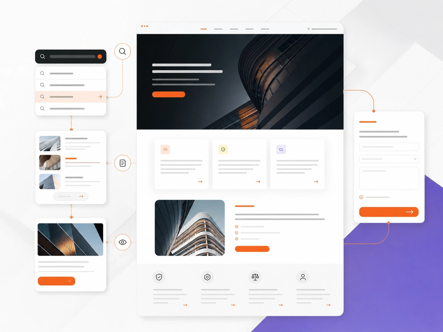 Design the Blocks visual showing controlled WordPress block library arranged into a consistent page system