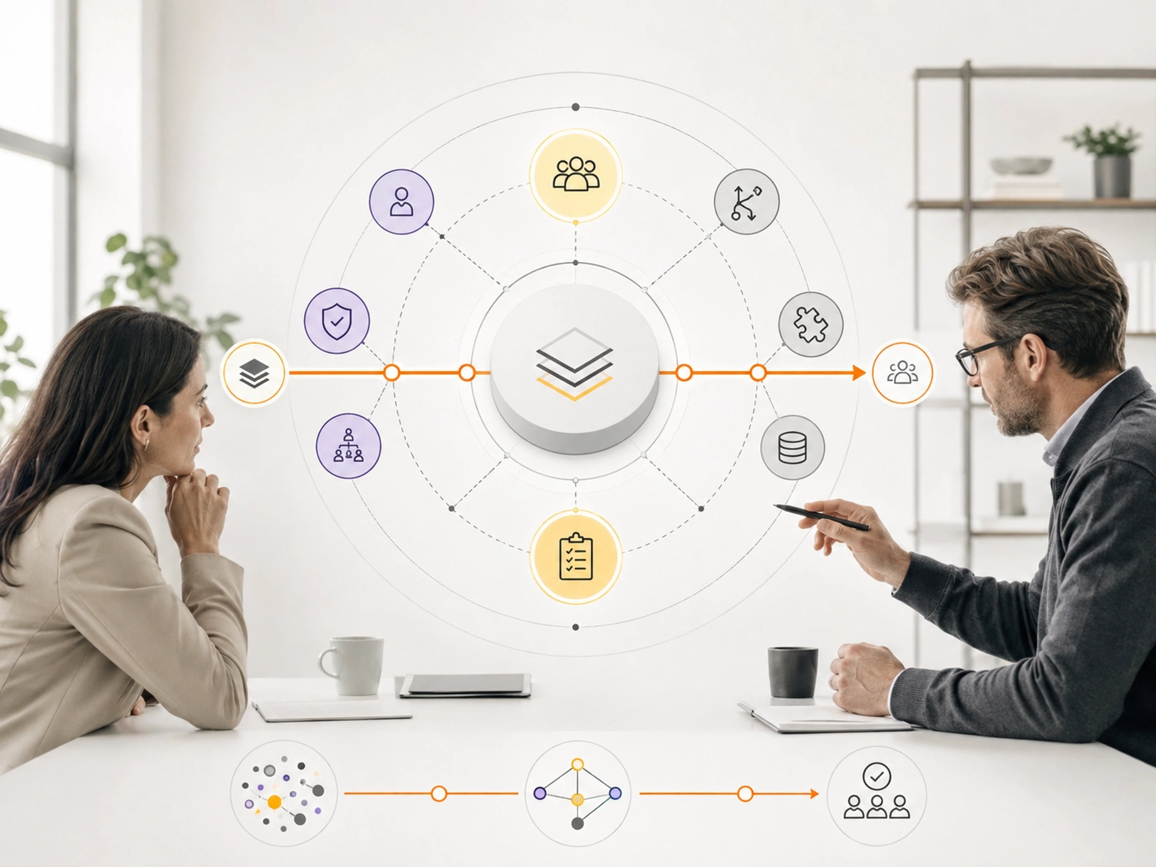 Govern the Release visual showing WordPress governance system with roles, staging, backups and controlled release
