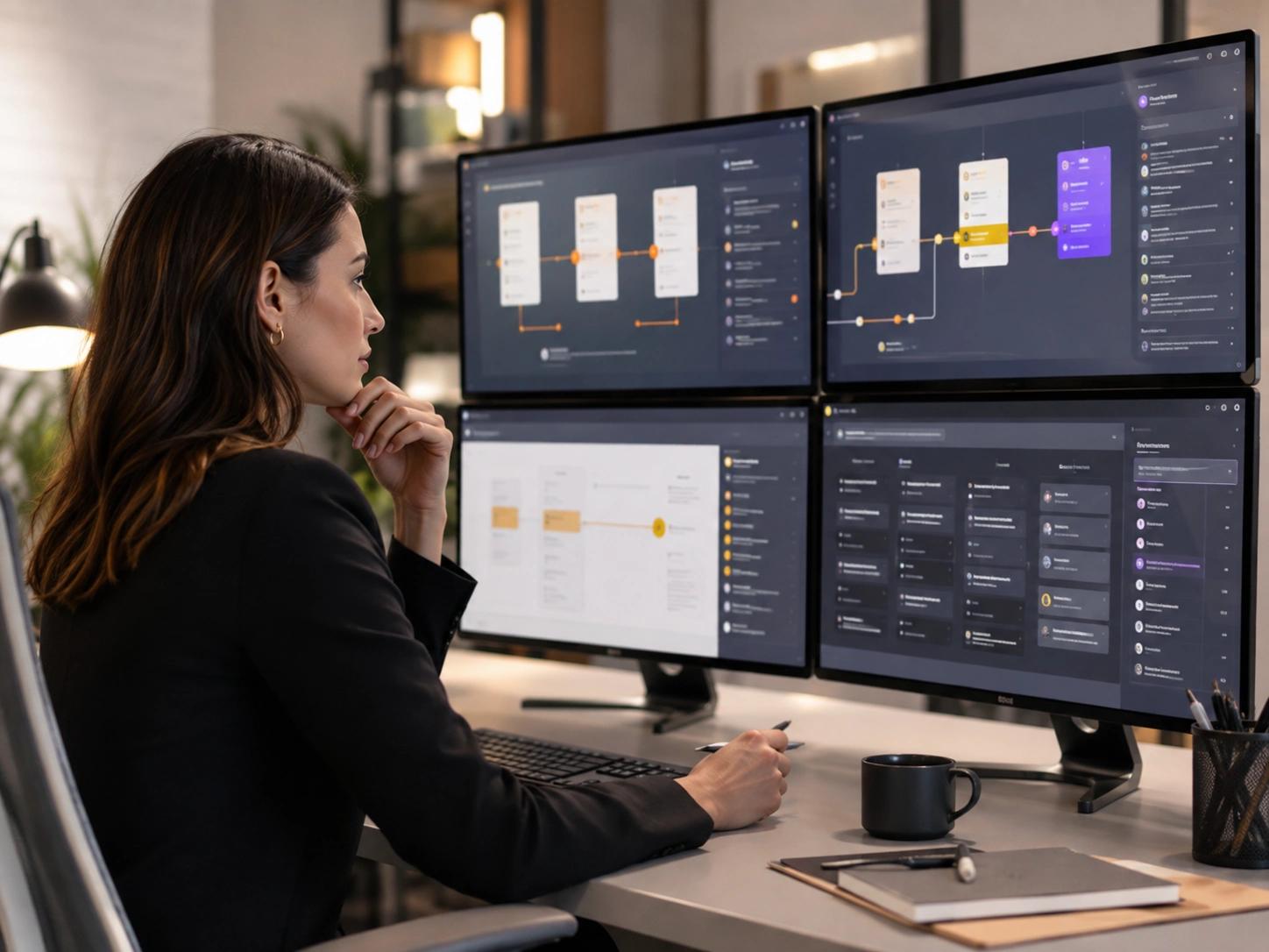 Test, Launch and Keep Improving visual for AI Automation showing data, decisions, safeguards and responsible operation | Flashyminds