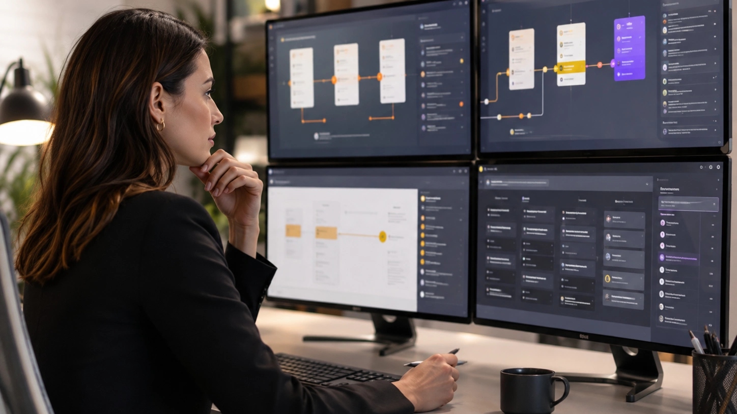Test, Launch and Keep Improving visual for AI Automation showing data, decisions, safeguards and responsible operation | Flashyminds