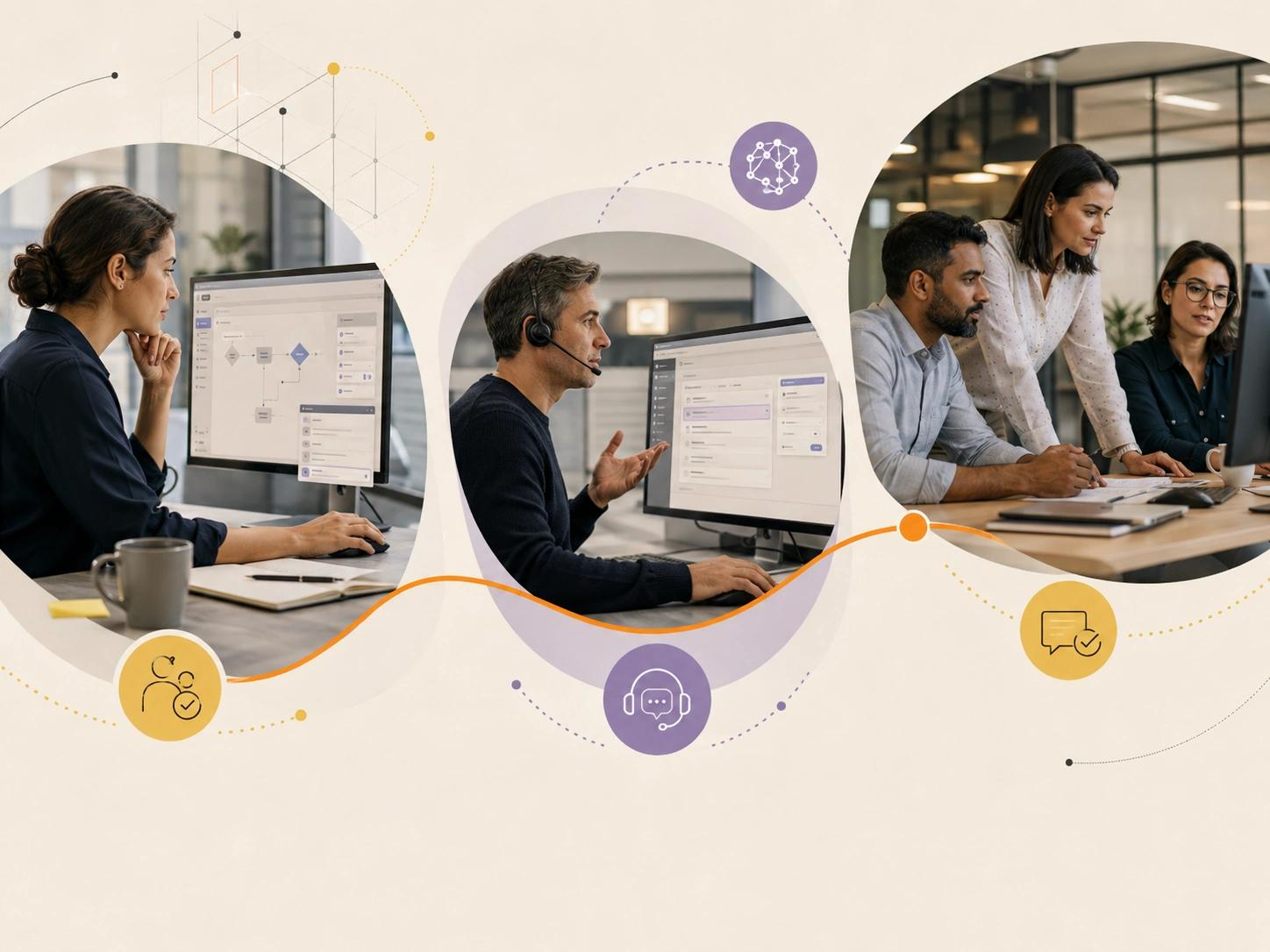 Launch for Adoption and Improvement visual for Visitor Management showing workflow, data and responsible system control | Flashyminds