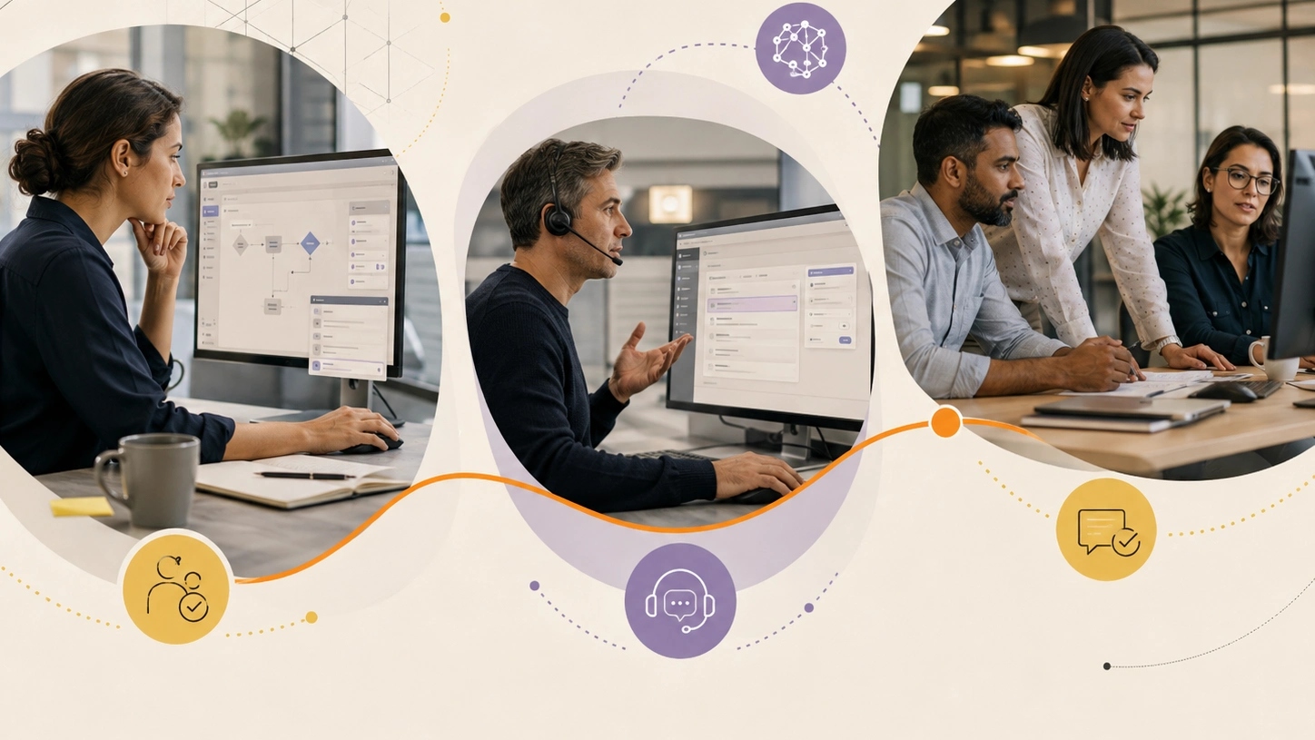 Launch for Adoption and Improvement visual for Visitor Management showing workflow, data and responsible system control | Flashyminds