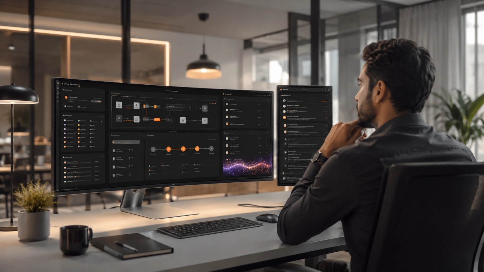 Start With Work and Evidence visual for Workflow Automation showing data, decisions, safeguards and responsible operation |Flashyminds