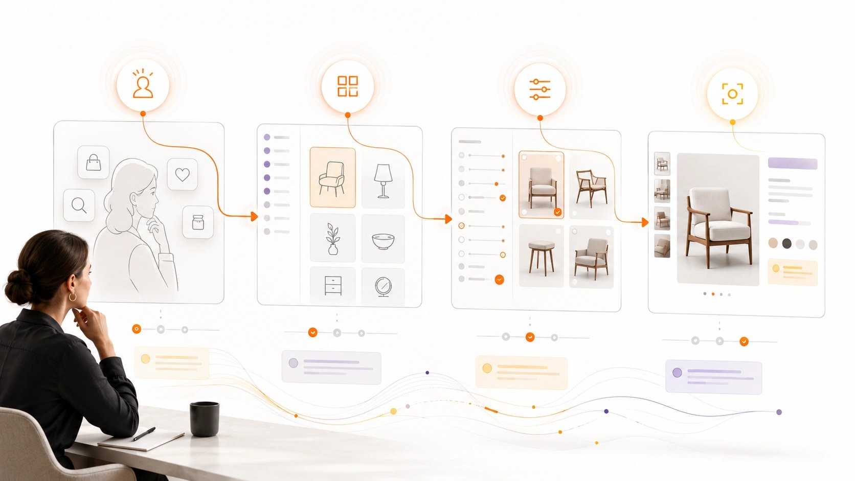 Define Data Ownership visual showing commerce data ownership map across product, inventory, pricing, orders and customers | Flashyminds