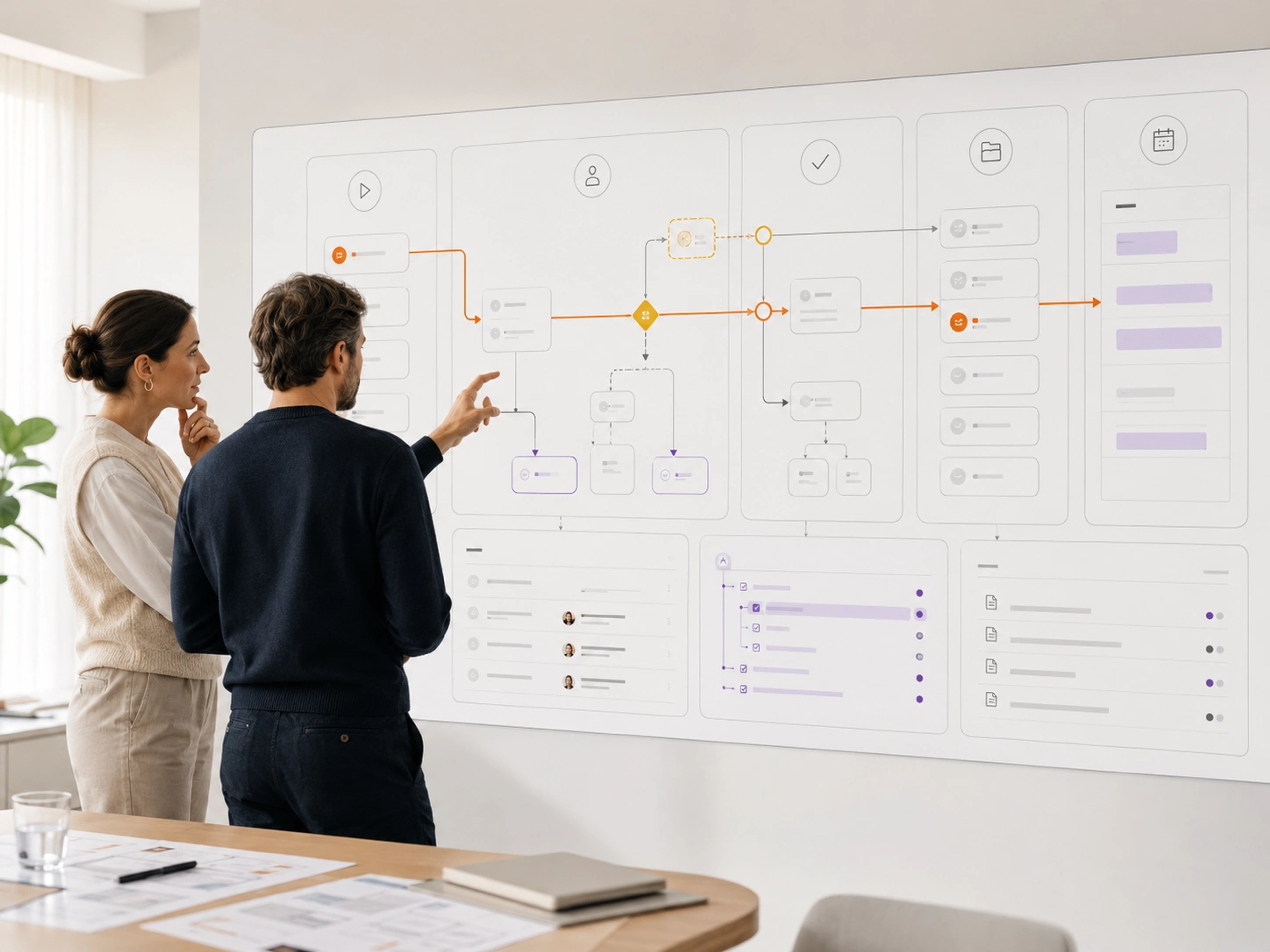 System Integrations visual showing business systems connected through APIs, validation, failure handling and data ownership | Flashyminds