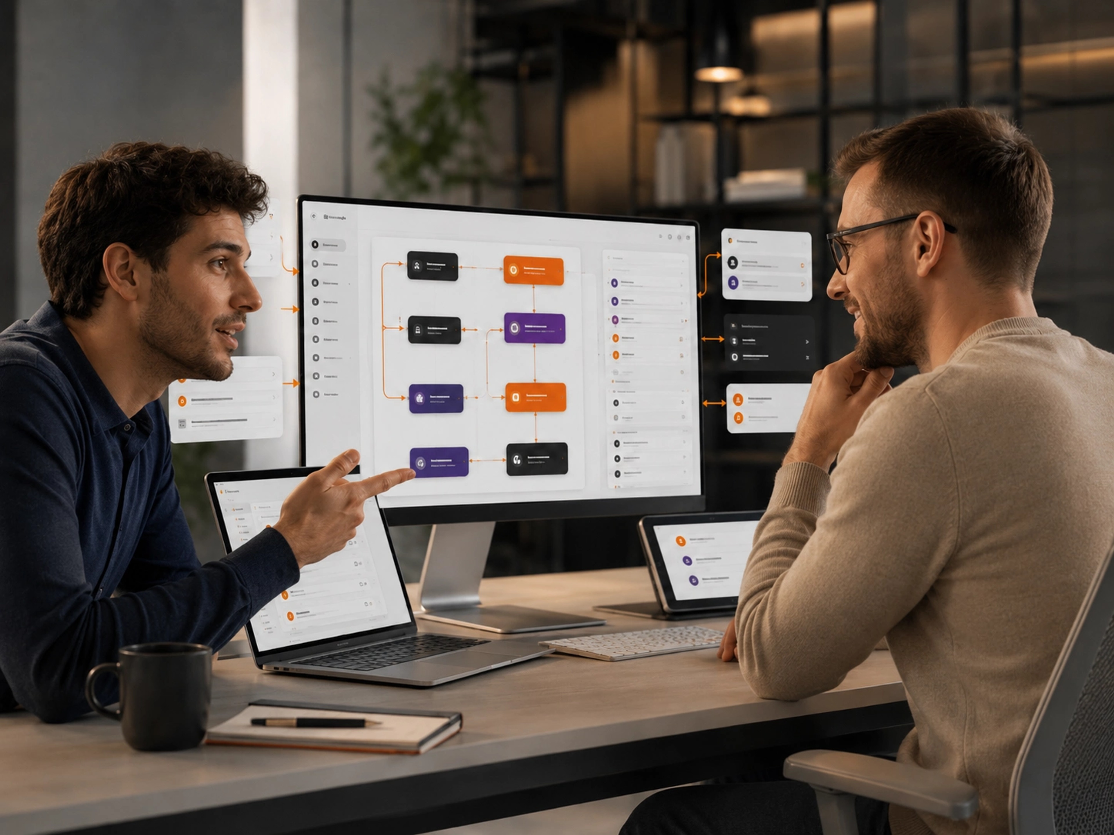 Launch, Govern and Improve visual for AI Automation showing controlled workflow design and accountable delivery| Flashyminds