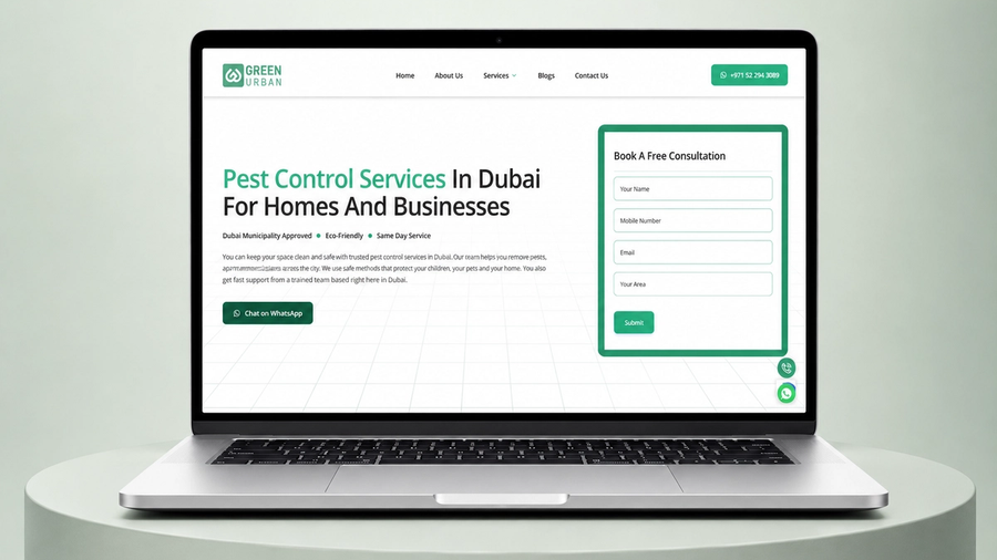 Green Urban Pest Control Website