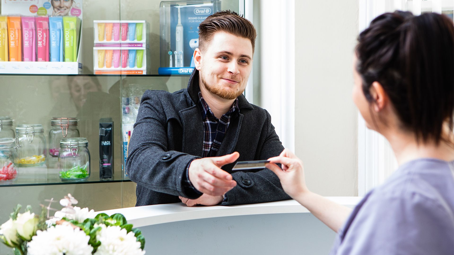 Patient at reception