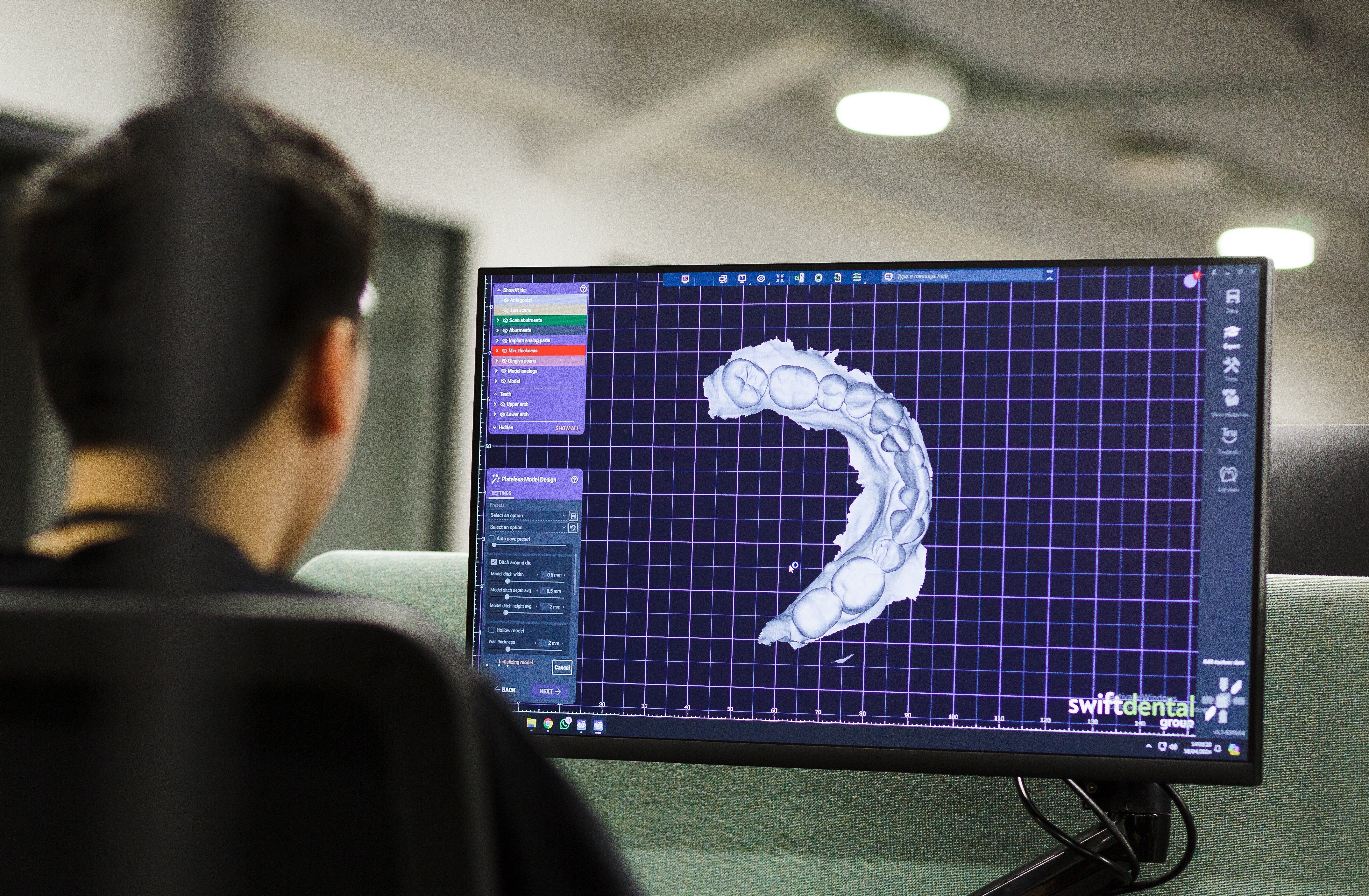 computer screen with digital dentistry on