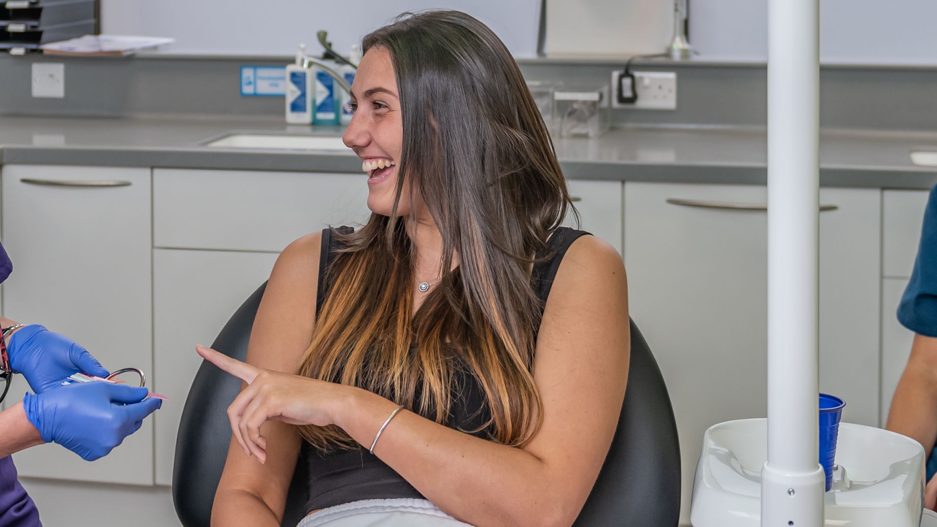 Patient in dental chair